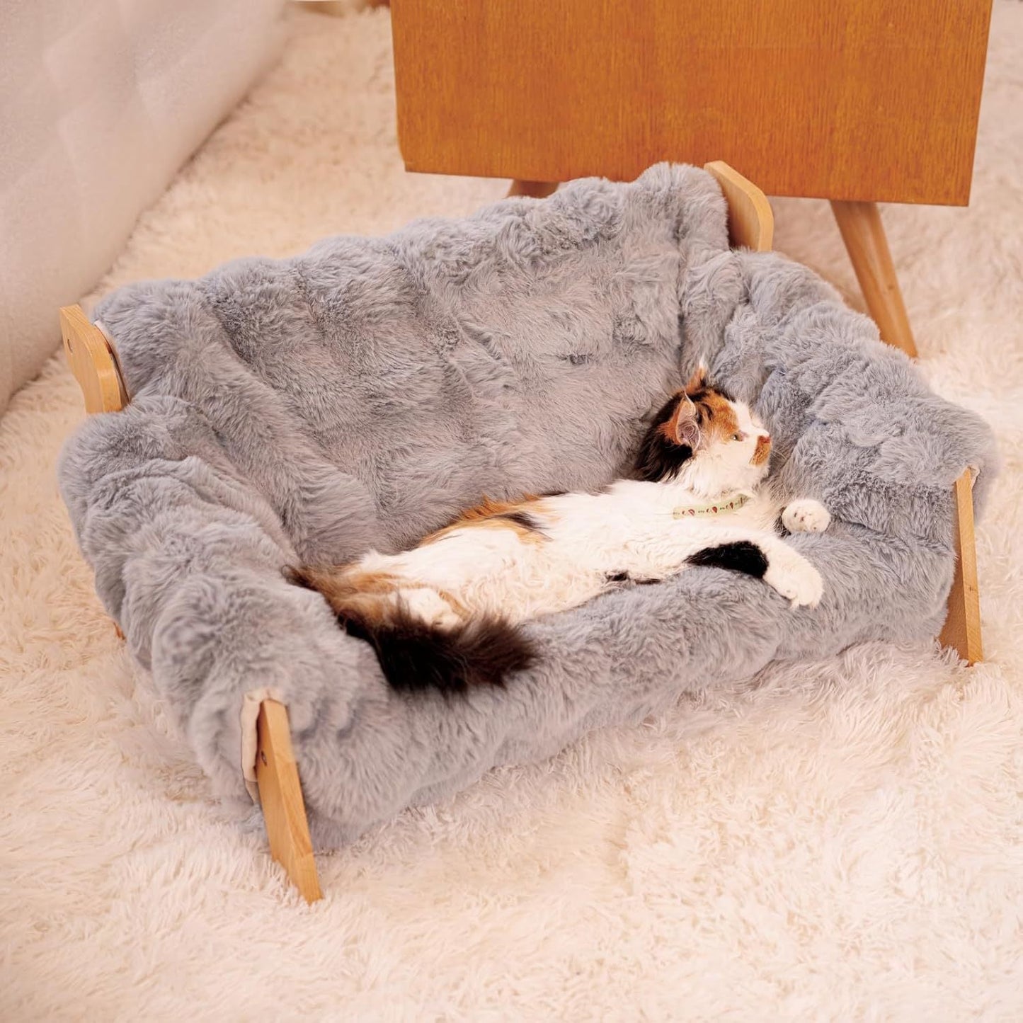 Luxury Elevated Solid Wood Pet Couch Bed