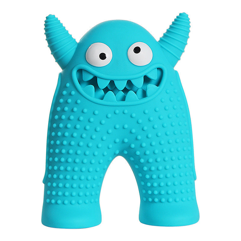 Durable Dog Dental Chew Toy – Tooth Cleaning Monster in Dog Colors