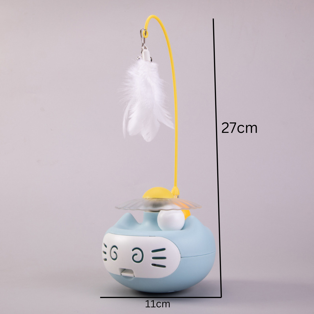 3in1 Interactive Catnip Cat Toy with Feather Wand & Bell