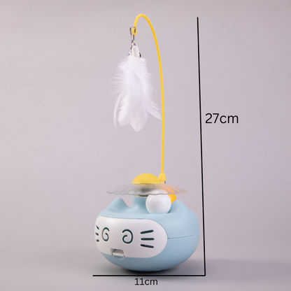 3in1 Interactive Catnip Cat Toy with Feather Wand & Bell