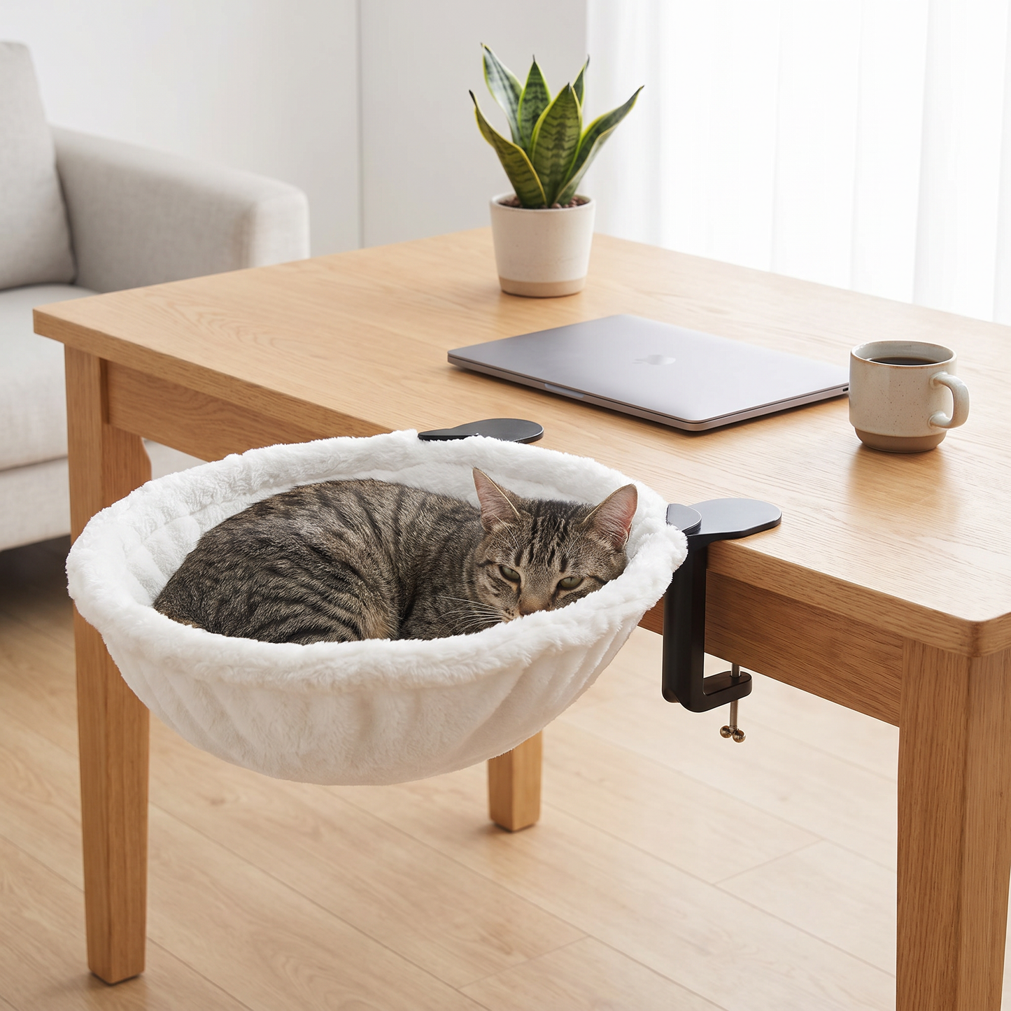 Premium Hanging Cat Hammock for Desks & Shelves