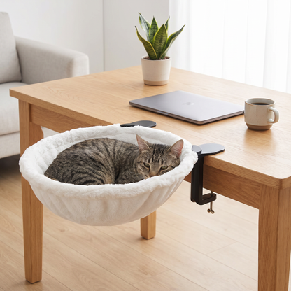Premium Hanging Cat Hammock for Desks & Shelves