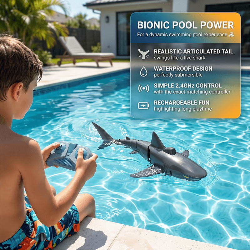 Remote Control Shark Toy – Realistic RC Shark for Pools, Bath & Water Play