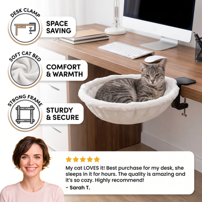 Premium Hanging Cat Hammock for Desks & Shelves