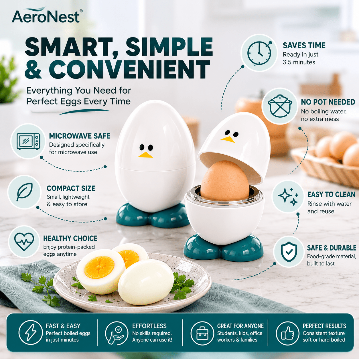 EggEase™ Microwave Egg Cooker