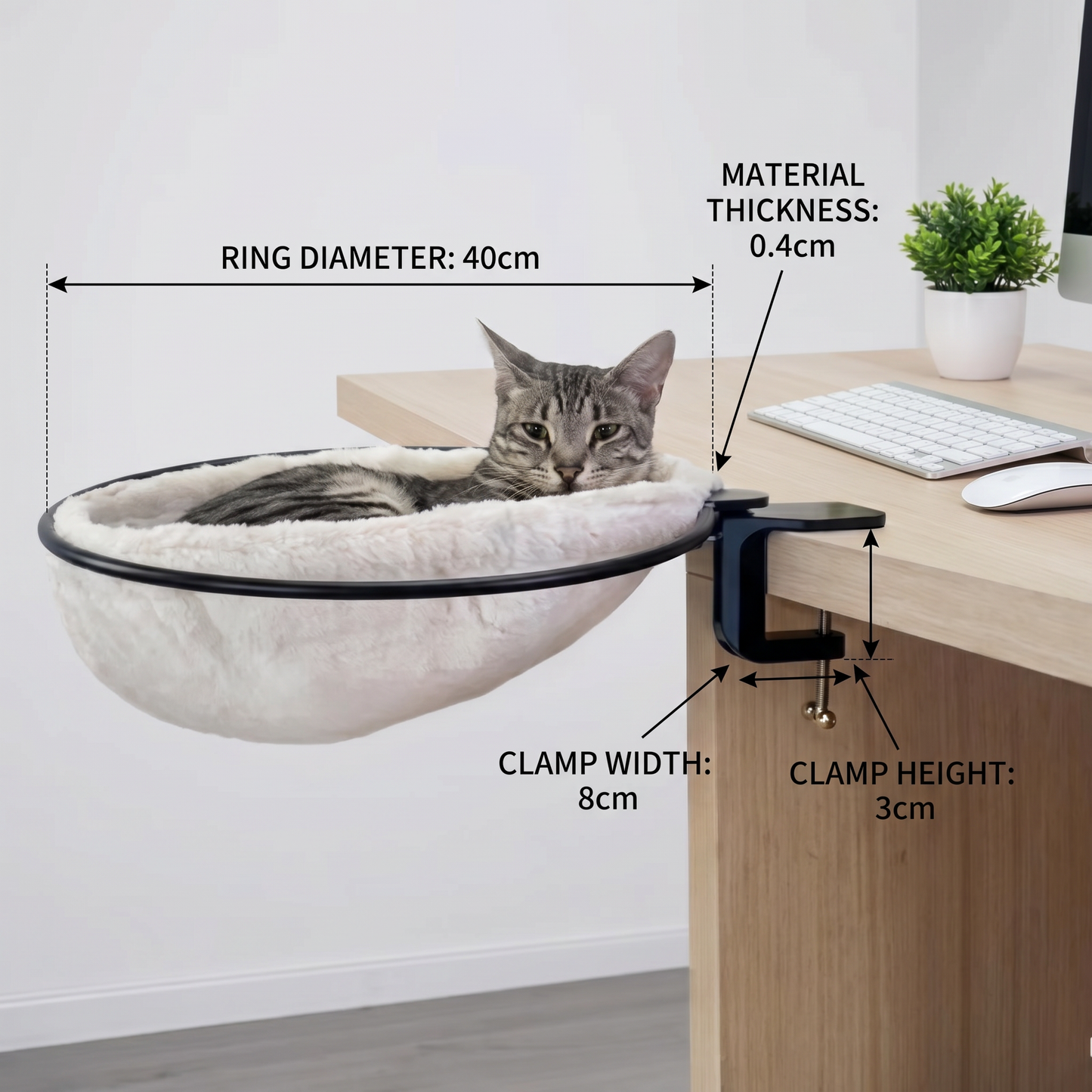 Premium Hanging Cat Hammock for Desks & Shelves