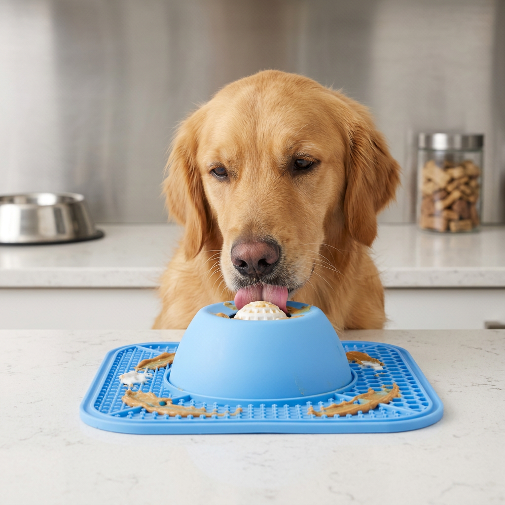 2in1 Slow Feeder Dog Bowl with Lick Mat
