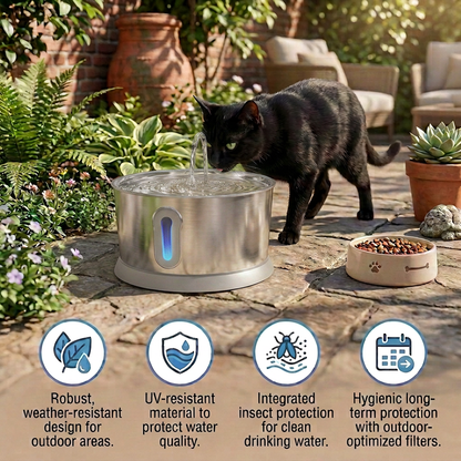 Smart Antibacterial Stainless Steel Pet Water Fountain – 4L Ultra-Quiet for Improved Pet Hydration & Health