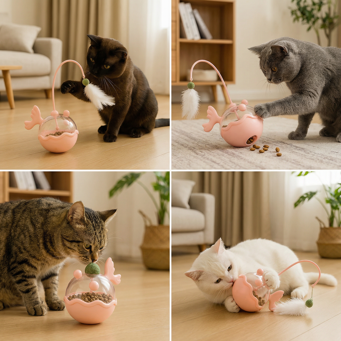 Catnip Lantern Fish Treat Dispenser Toy for Cats