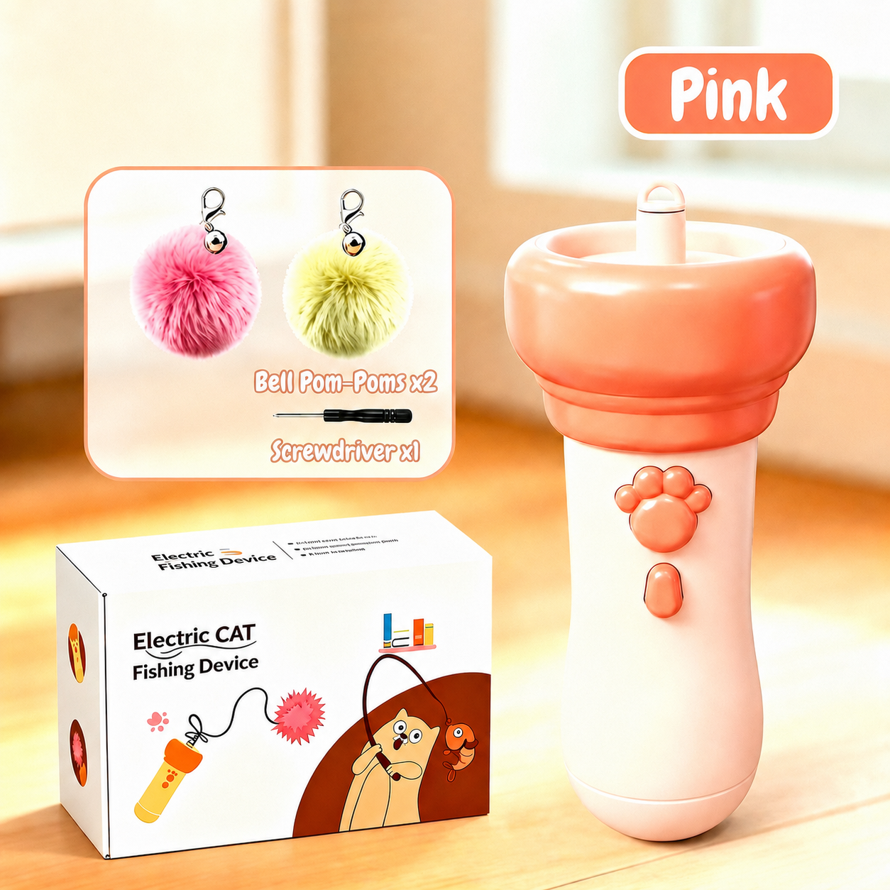 Interactive Pom-Pom Launcher Tod for Cats