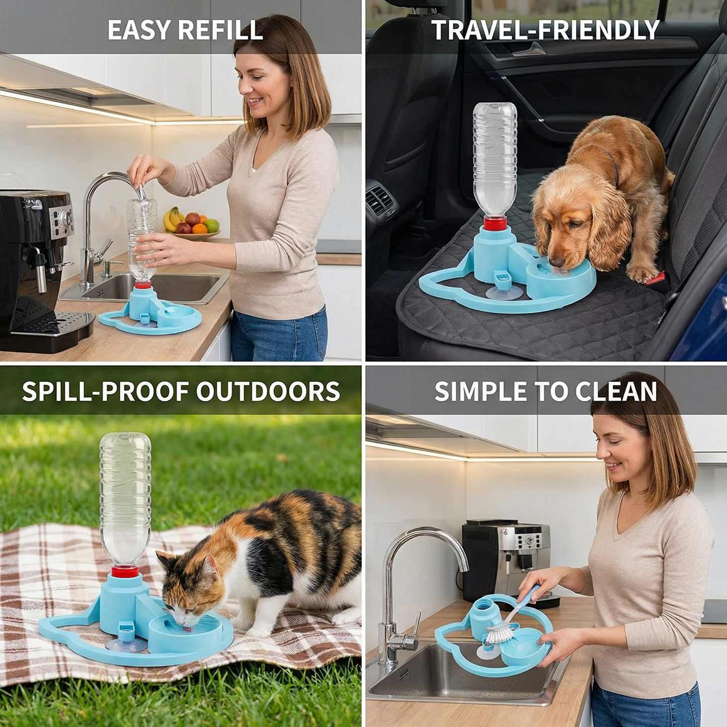 Automatic Pet Water Dispenser – No Power Required, Spill-Proof & Travel-Friendly