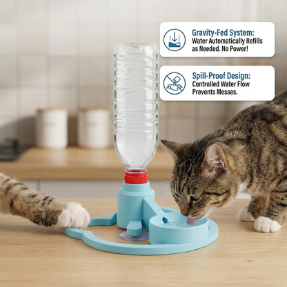 Automatic Pet Water Dispenser – No Power Required, Spill-Proof & Travel-Friendly