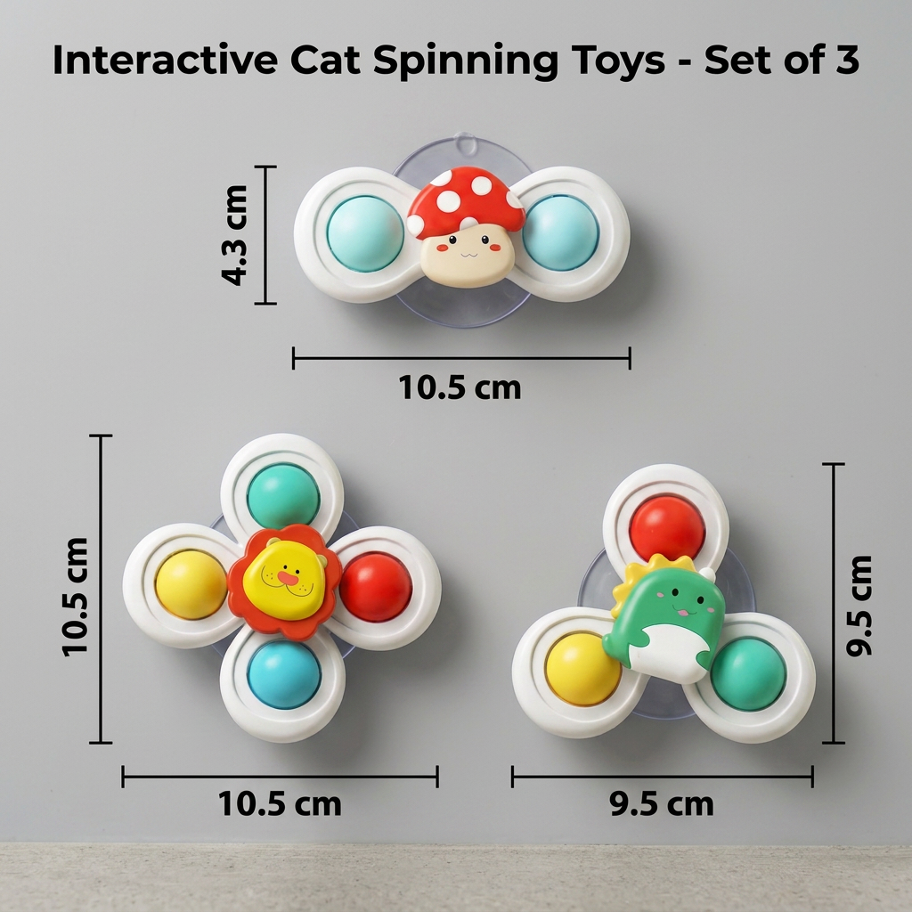 Interactive Cat Spinning Toys - Set of 3