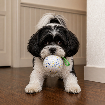 Indestructible Squeaky Dog Ball – Bite-Resistant Interactive Tug & Fetch Toy