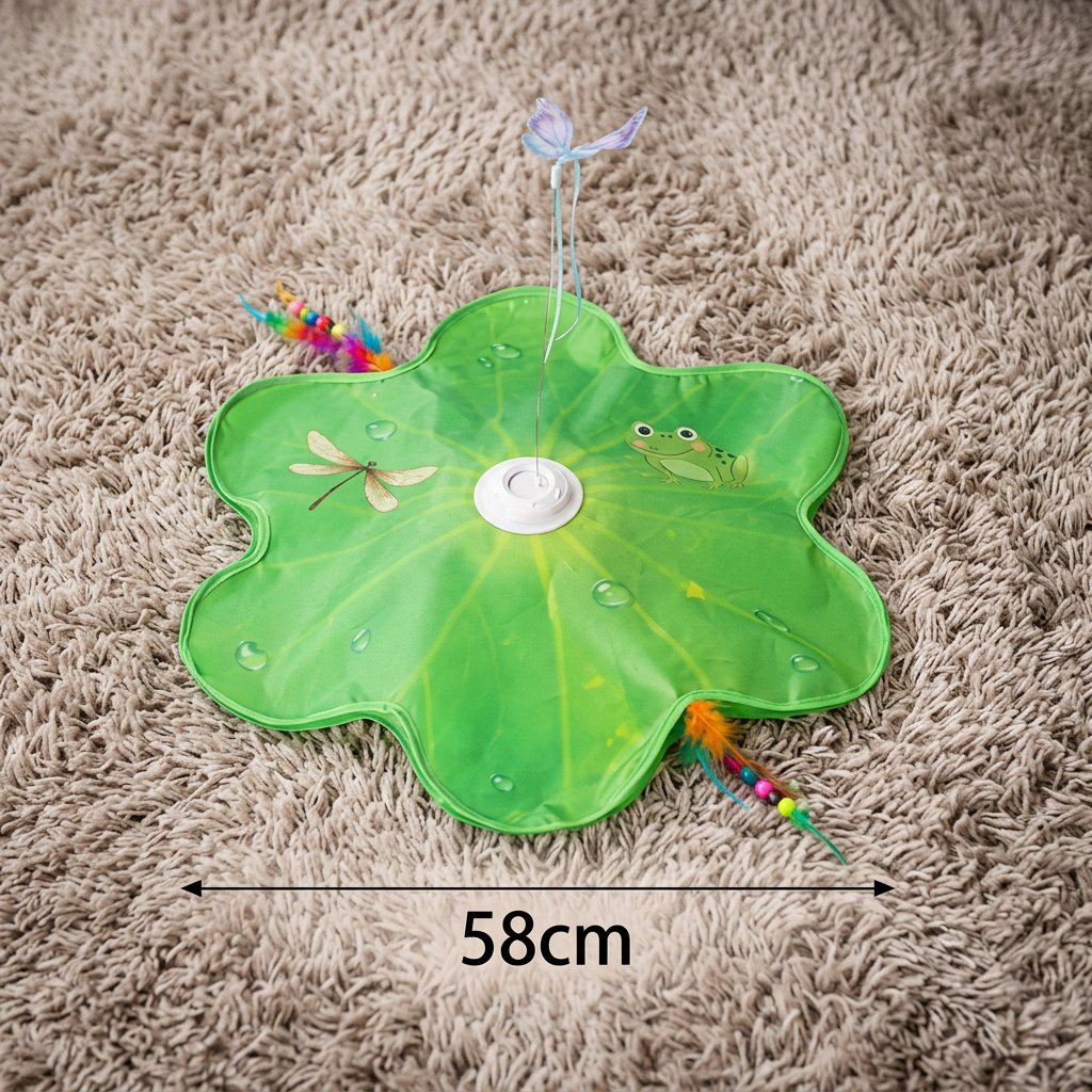 3-in-1 Interactive Butterfly Cat Toy – Play Mat with Butterfly & Feather Teasers