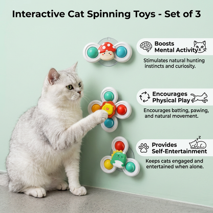 Interactive Cat Spinning Toys - Set of 3