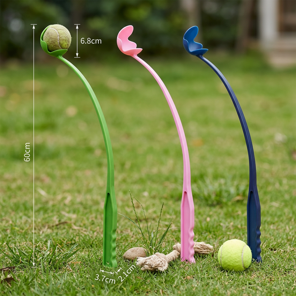 Interactive Tennis Ball Launcher for Dogs – Long-Handle Fetch Thrower