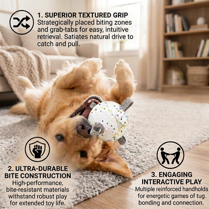 Eco-Friendly Indestructible Dog Ball – Bite Resistant Interactive Tug & Fetch Toy