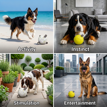 Eco-Friendly Indestructible Dog Ball – Bite Resistant Interactive Tug & Fetch Toy