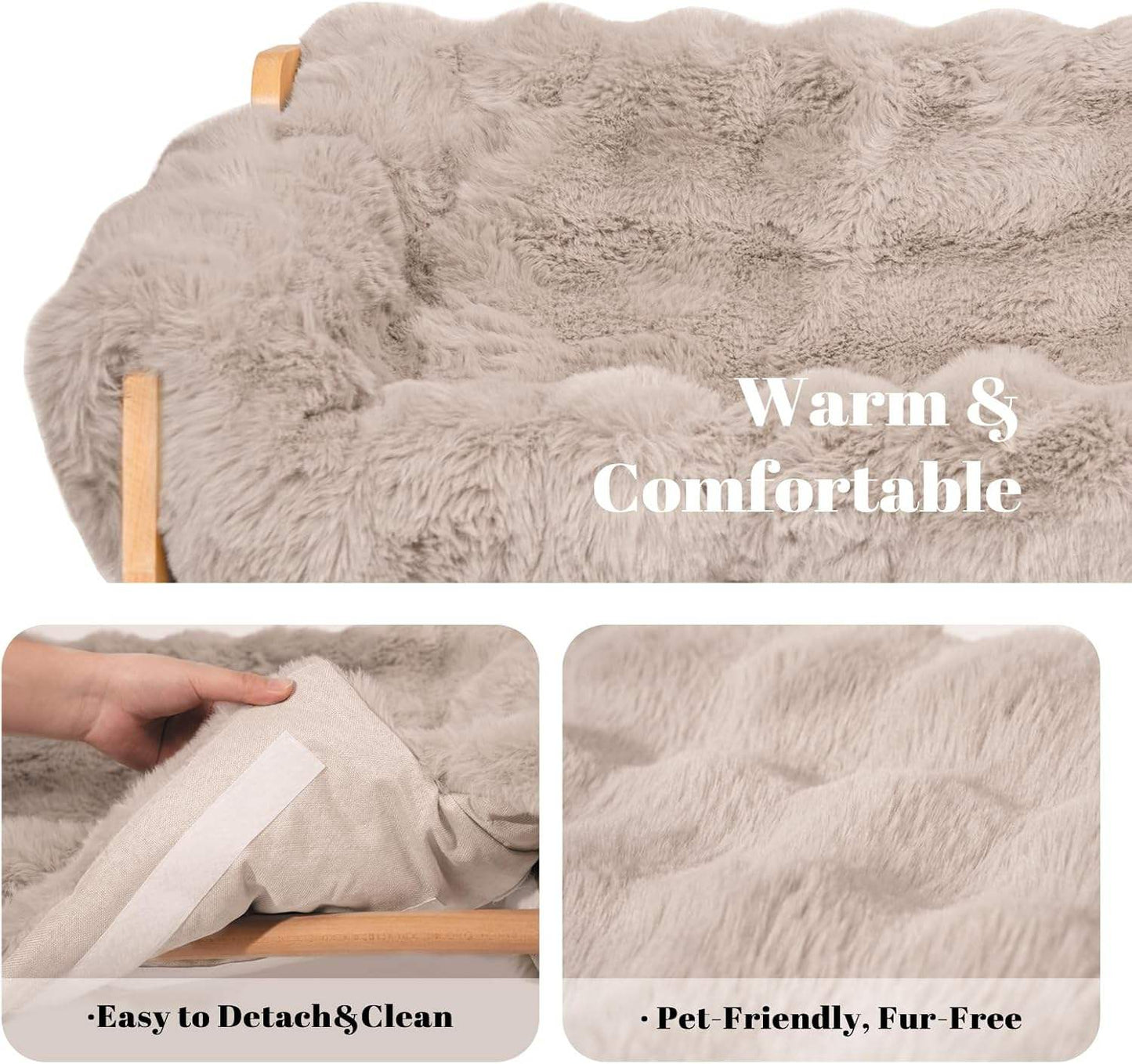 Luxury Elevated Solid Wood Pet Couch Bed