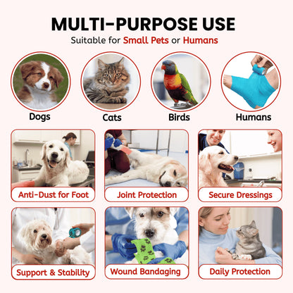 Self-Adhesive Pet Bandage Wrap for Hot Pavement & Snow Protection
