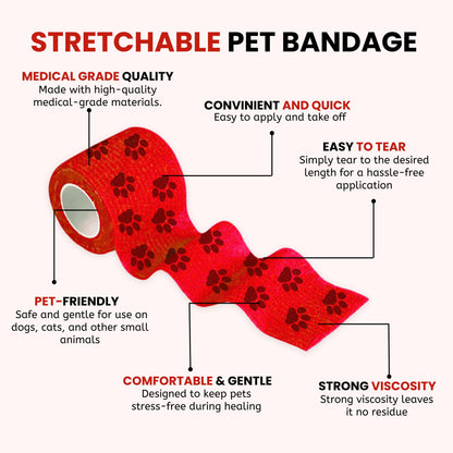 Self-Adhesive Pet Bandage Wrap for Hot Pavement & Snow Protection