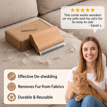 2-in-1 Pet Grooming & Hair Removal Comb for Fur, Furniture & Fabrics