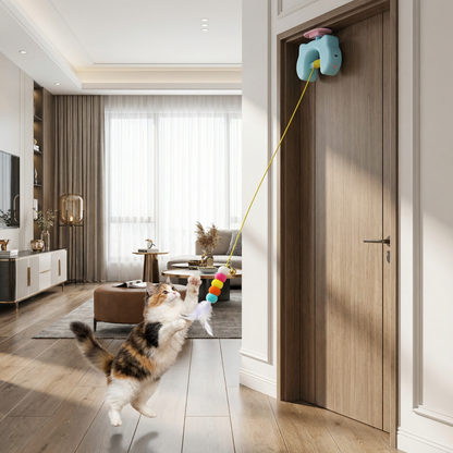 Interactive Cat Feather Toy – Electric Door Hanging Auto Swing Cat Teaser