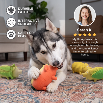 Durable Squeaky Latex Farm Animal Dog Toy