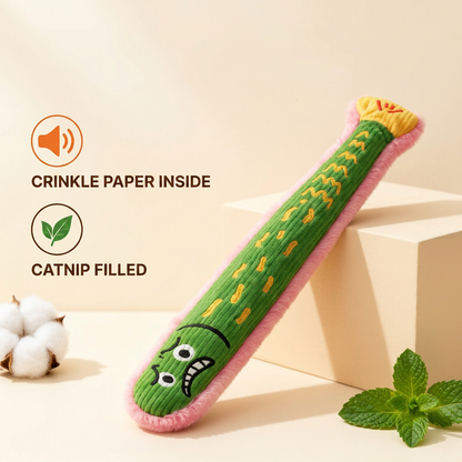 Catnip Crinkle Kicker Toy – Plush Cat Kick & Cuddle Toy