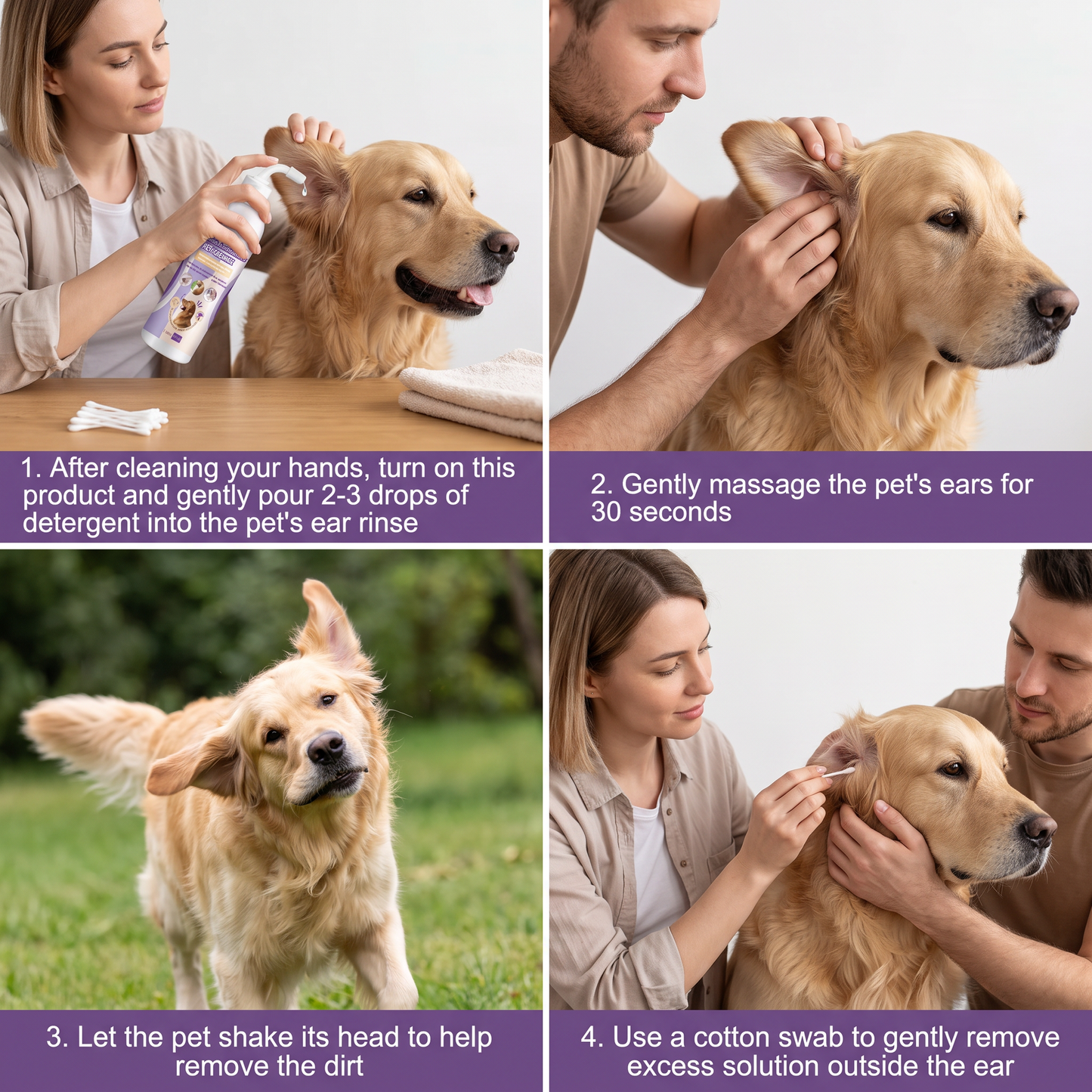 Gentle Pet Ear Cleaner – Odor-Free Formula for Dogs & Cats