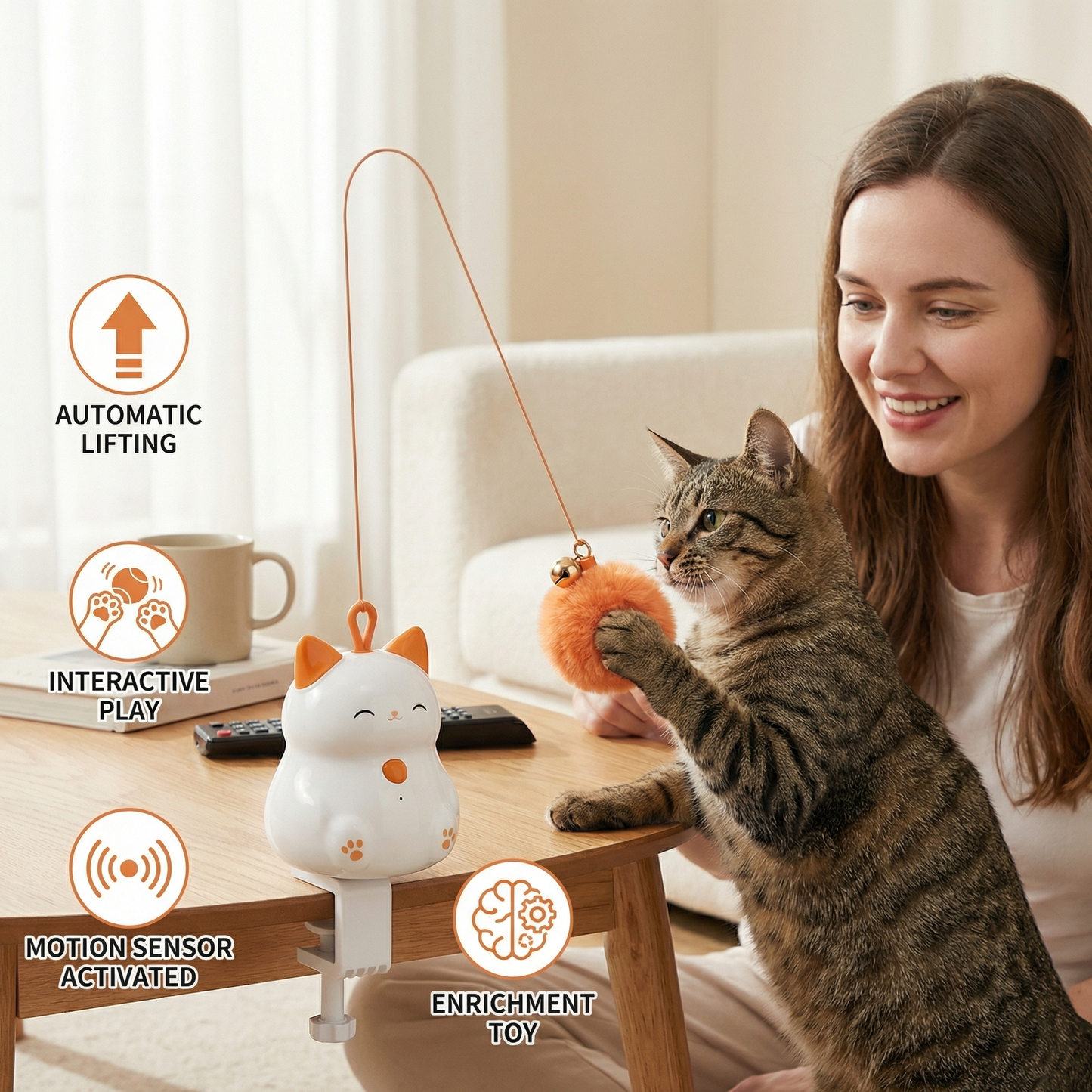 Automatic Cat Play Ball with Lifting Motion – Interactive Enrichment Toy