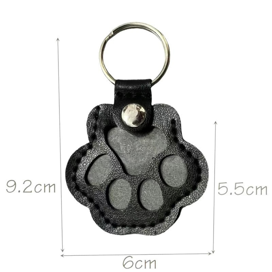 Leather Memorial Pet Hair Storage Keychain