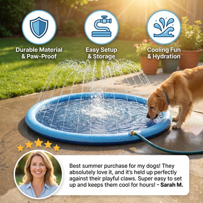 Durable Dog Fountain Splash Pad  - Summer Toy