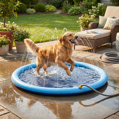 Durable Dog Fountain Splash Pad  - Summer Toy