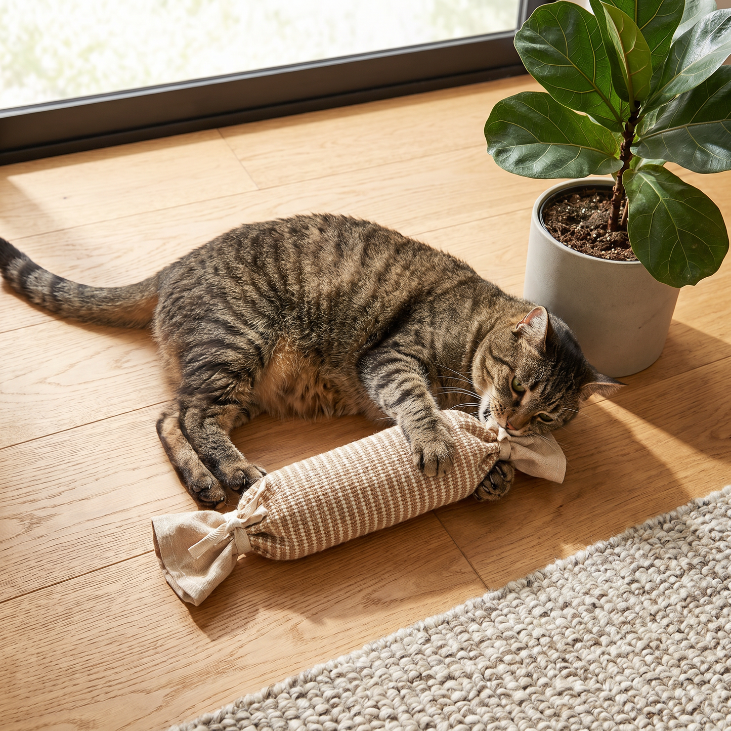 Eco-Friendly Catnip Jute Bag Toy for Cats – Durable Interactive Play Bag