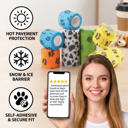 Self-Adhesive Pet Bandage Wrap for Hot Pavement & Snow Protection