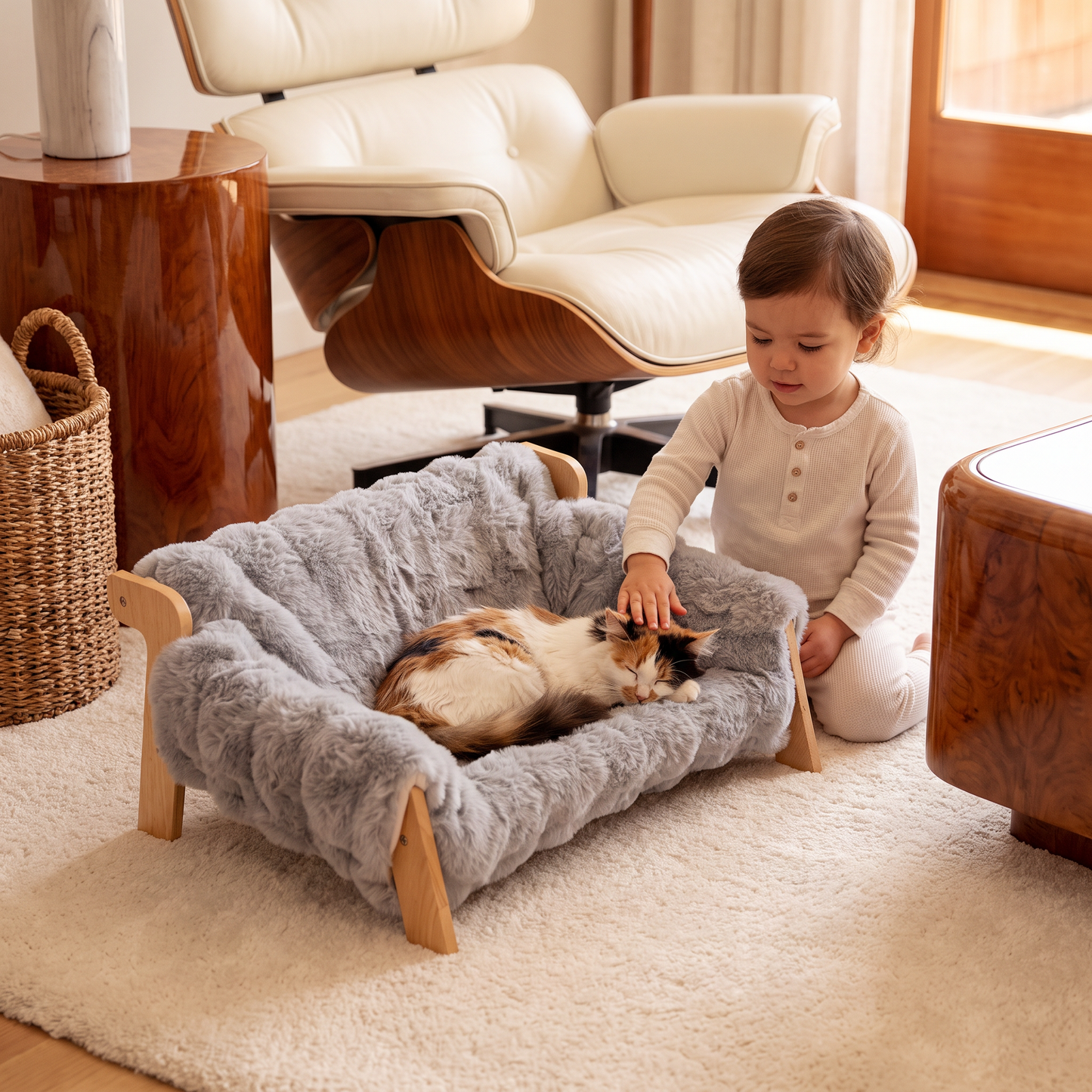 Luxury Elevated Solid Wood Pet Couch Bed