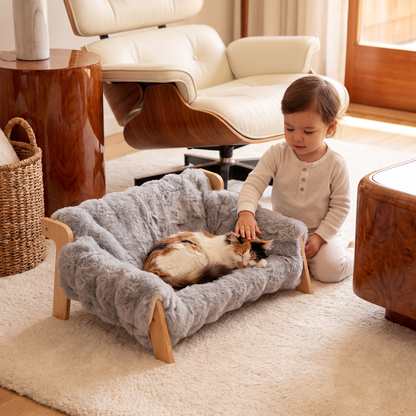 Luxury Elevated Solid Wood Pet Couch Bed