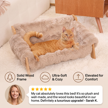 Luxury Elevated Solid Wood Pet Couch Bed