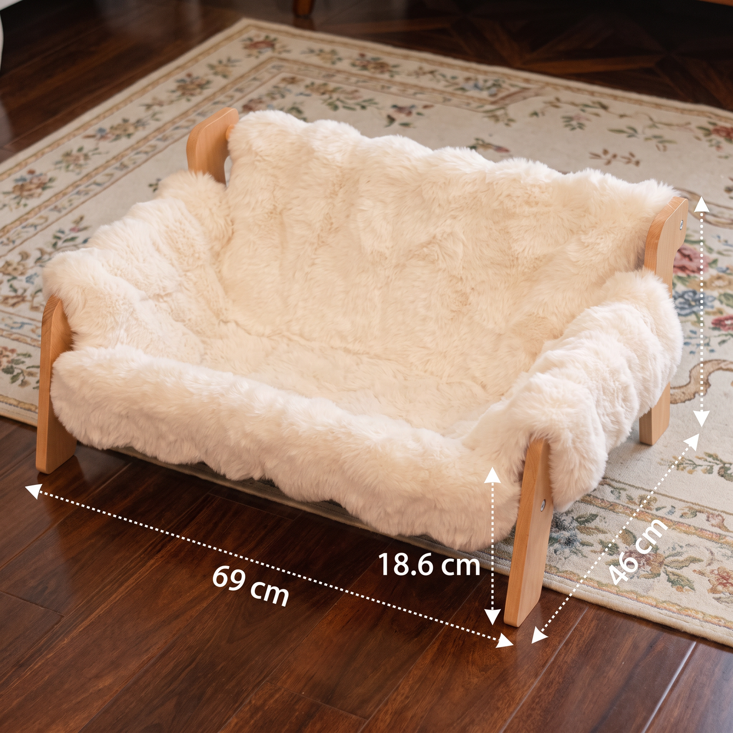 Luxury Elevated Solid Wood Pet Couch Bed