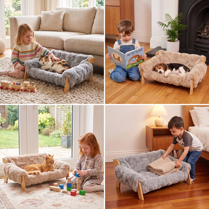 Luxury Elevated Solid Wood Pet Couch Bed