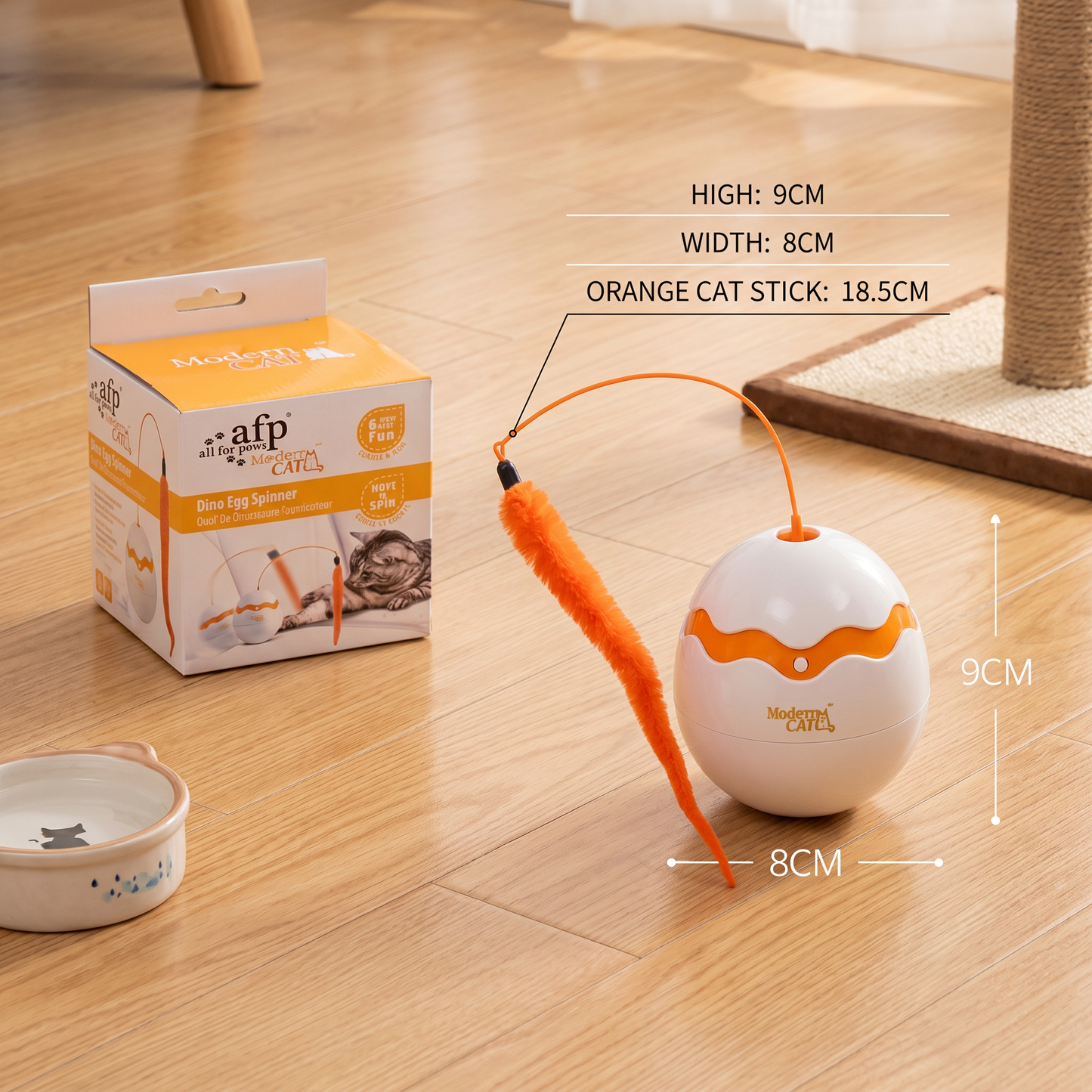 Interactive Wobble Egg Cat Toy – Automatic Feather Teaser