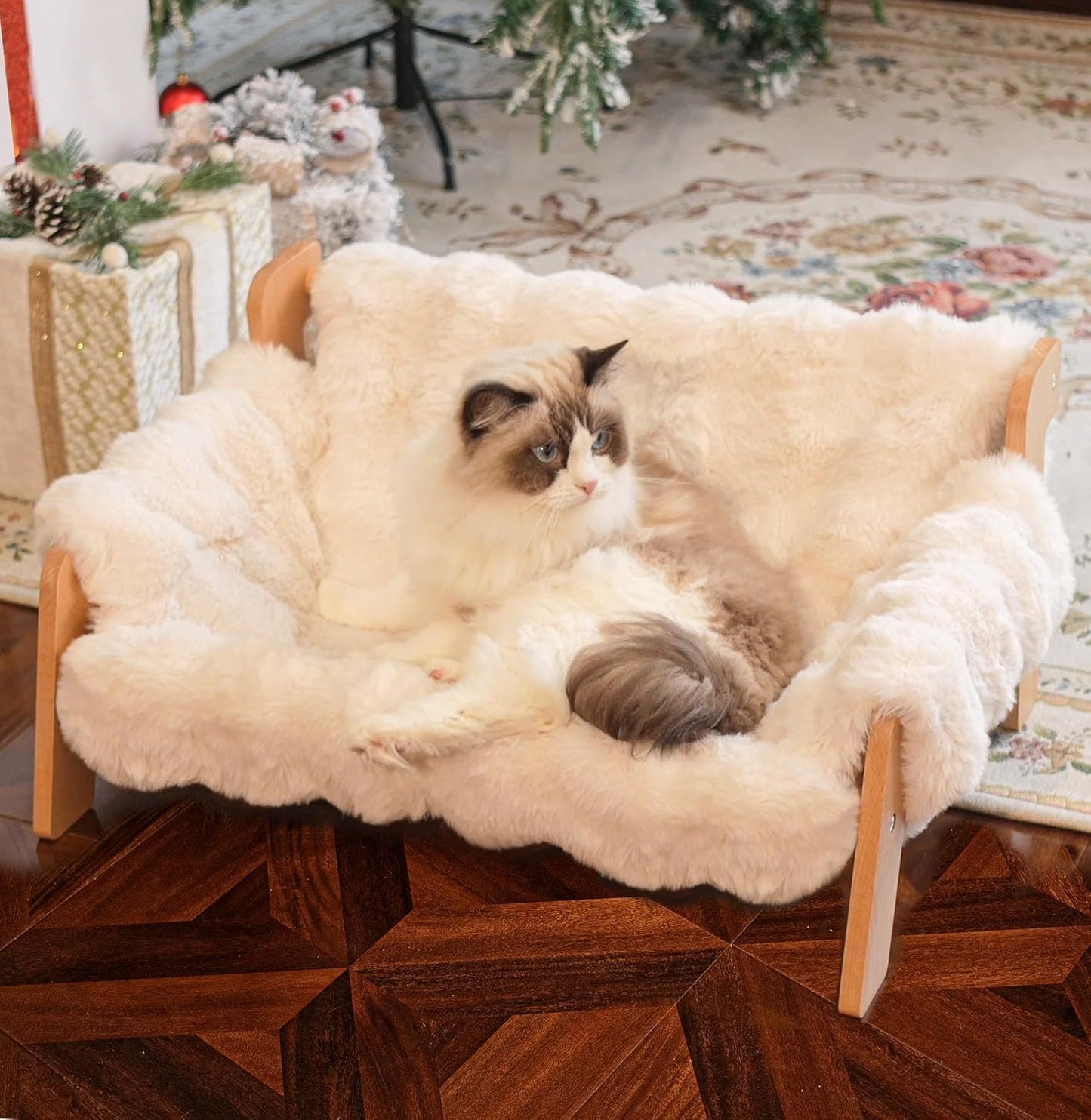 Luxury Elevated Solid Wood Pet Couch Bed