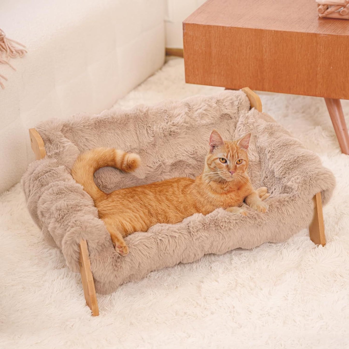 Luxury Elevated Solid Wood Pet Couch Bed