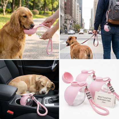 Sphere 2-in-1 Dog Water Bottle with Silicone Bowl – Leakproof Travel Bottle