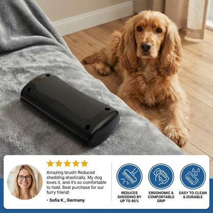 Professional Deshedding Brush for Pets – Effective Undercoat Remover with Ergonomic Handle