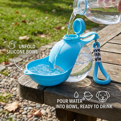 Sphere 2-in-1 Dog Water Bottle with Silicone Bowl – Leakproof Travel Bottle