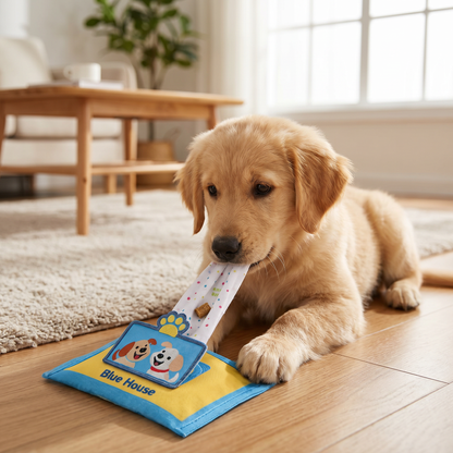 Durable Wet Wipe Snuffle Toy for Dogs – Squeaky Nosework Puzzle with Hidden Treat Pocket