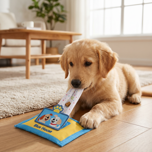 Durable Wet Wipe Snuffle Toy for Dogs – Squeaky Nosework Puzzle with Hidden Treat Pocket